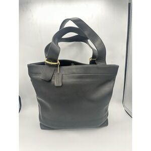 Coach SoHo Waverly Lafayette Vintage Black Leather Shoulder Tote Bag